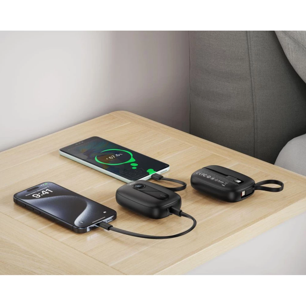 Външна батерия XO PR246 + кабел Type-C / Lightning - 10 000 mAh, 20W PD, 22.5W QC