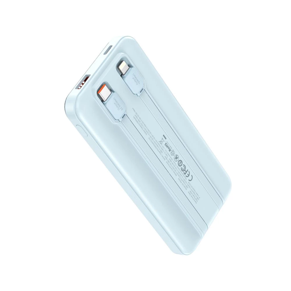 Външна батерия XO PR248 + кабел Type-C / Lightning - 10 000 mAh, 20W PD, 22.5W QC