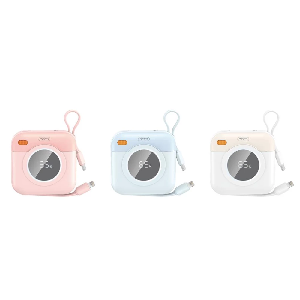 Външна батерия XO PR258 + кабел Type-C / Lightning - 10 000 mAh, 20W PD