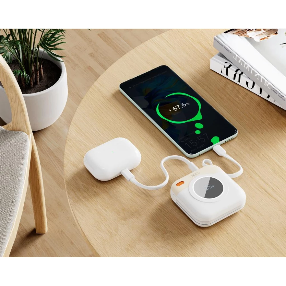 Външна батерия XO PR258 + кабел Type-C / Lightning - 10 000 mAh, 20W PD