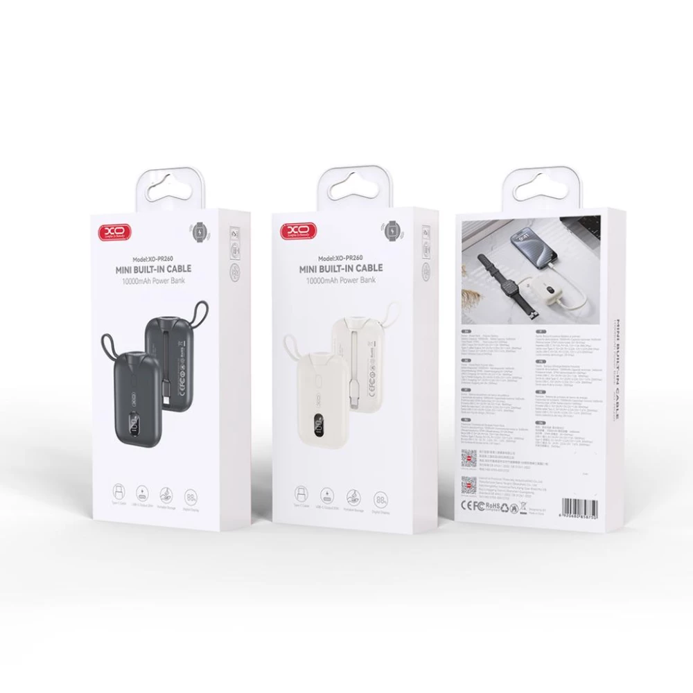  Безжична външна батерия XO PR260 + кабел Type-C - 10 000 mAh, 20W + Wireless ЗУ за Apple часовник 