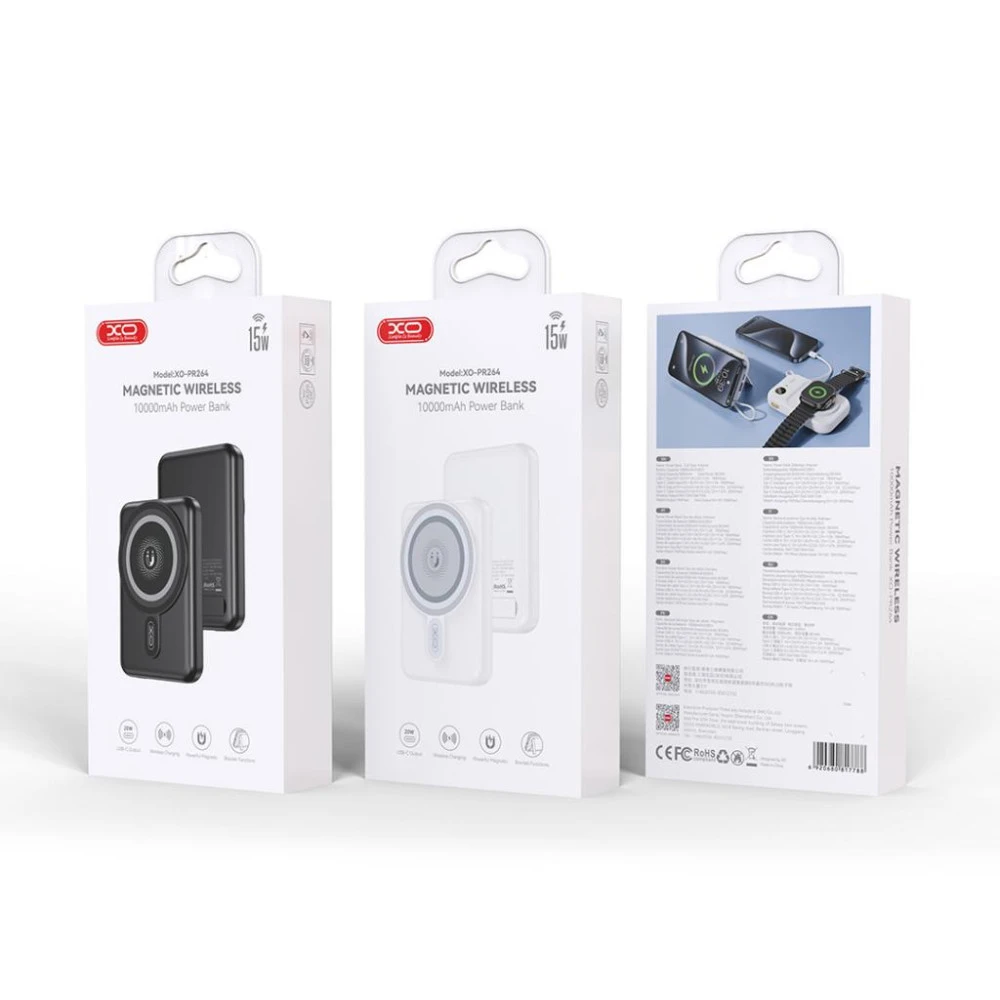 Безжична външна батерия XO PR264 - 10 000 mAh + стойка, MagSafe