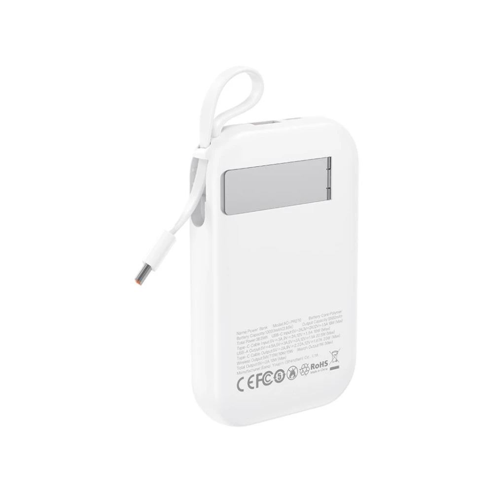 Външна батерия XO PR270 + кабел Type-C - 10 000 mAh, 22.5W