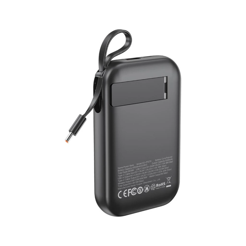 Външна батерия XO PR270 + кабел Type-C - 10 000 mAh, 22.5W