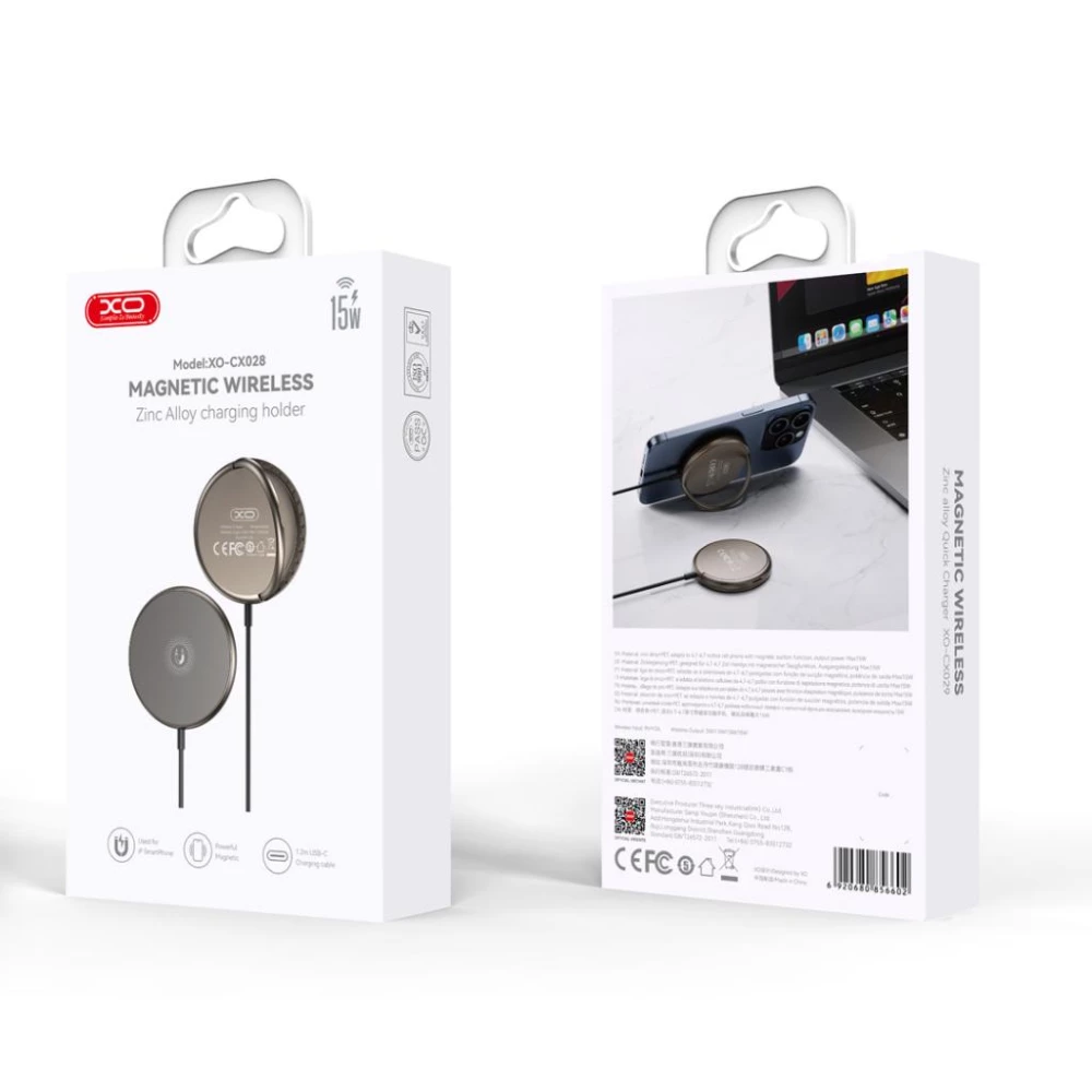 Безжично зарядно 15W MagSafe със стойка - XO - CX028 