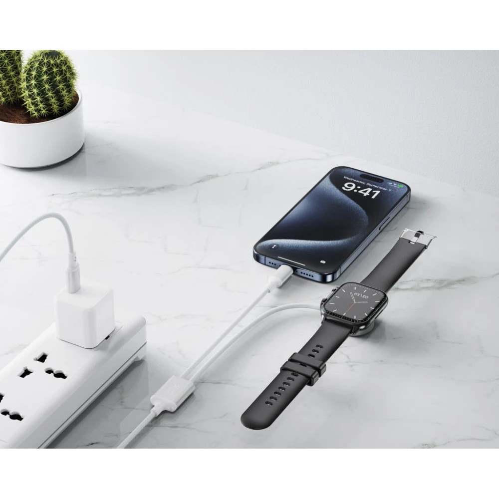 Преносимо зарядно устройство за смарт часовник XO Wireless 2в1за Apple Watch + Type-C 60W - CX030 