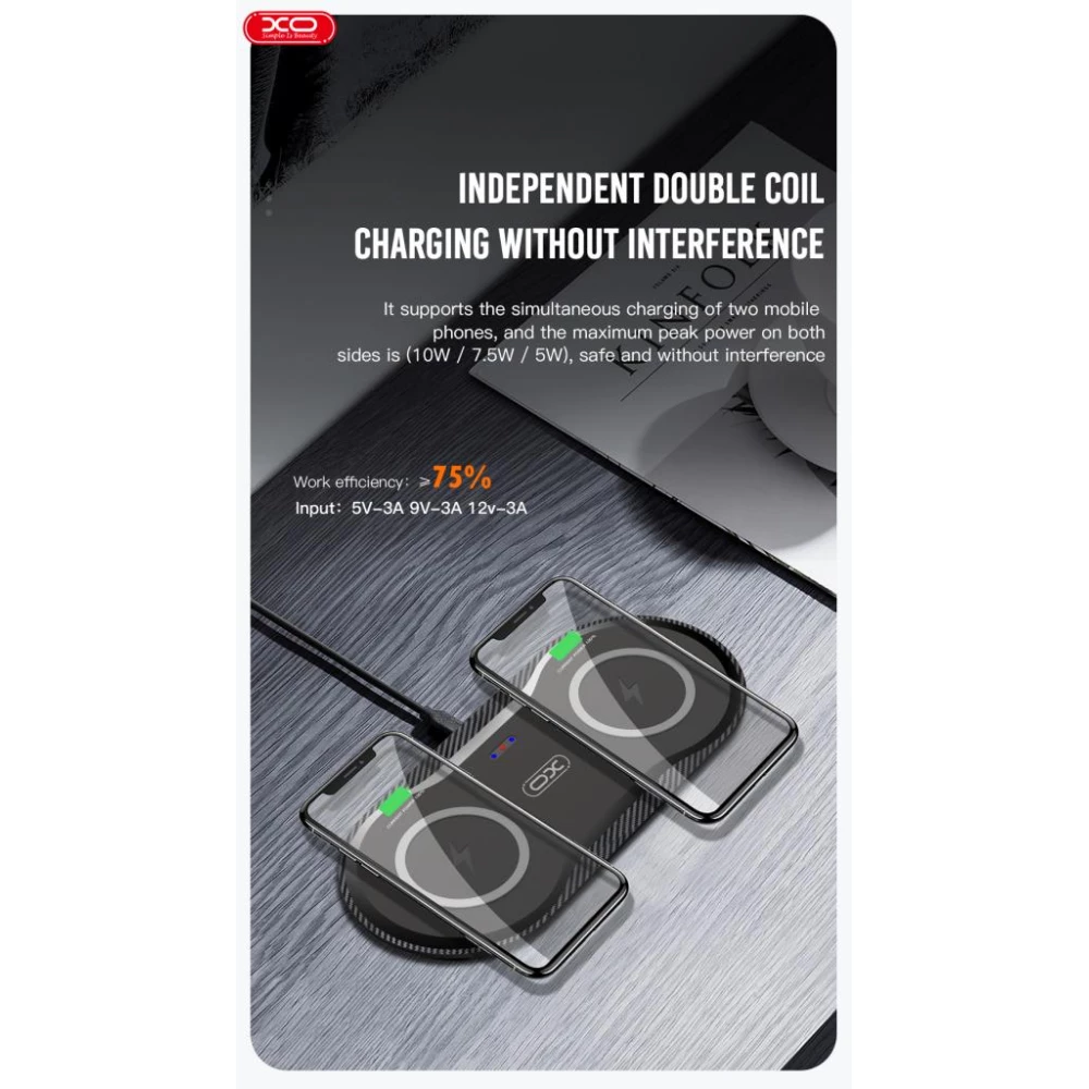 Безжично зарядно 20W XO - WX025 2в1