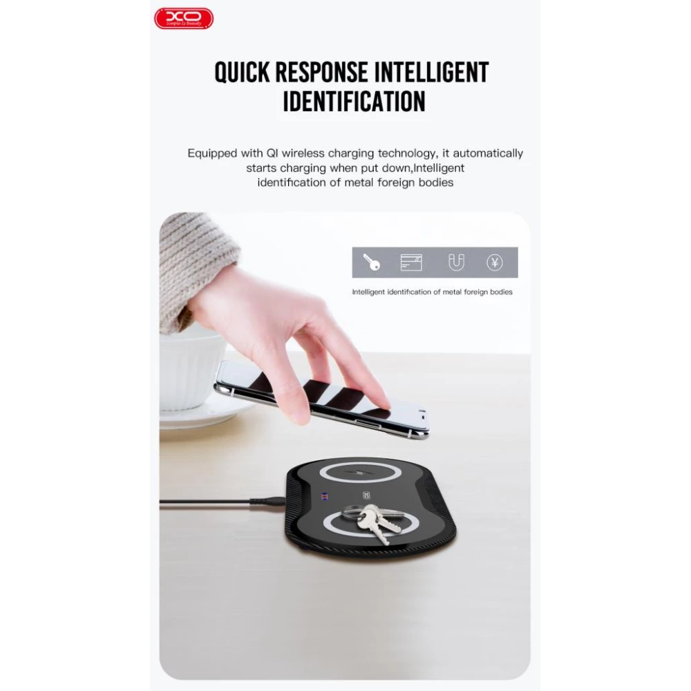 Безжично зарядно 20W XO - WX025 2в1