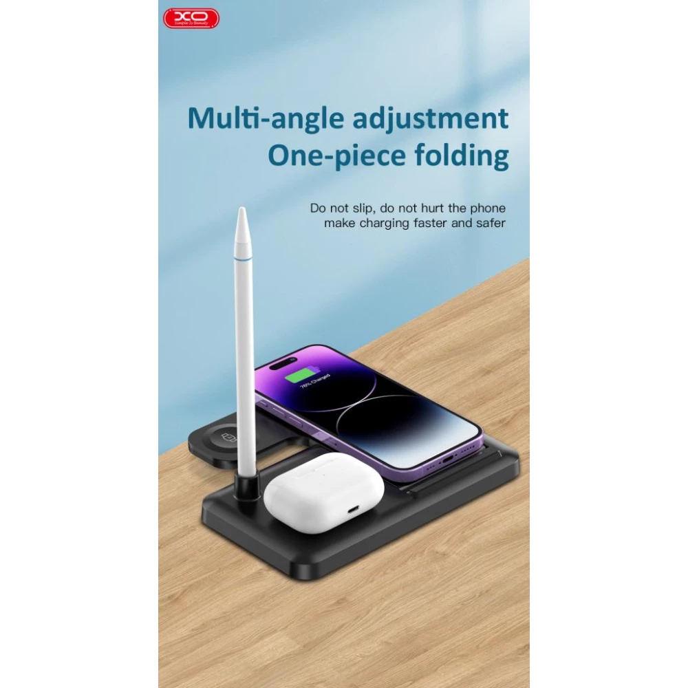 Безжично зарядно 4 в 1 XO - WX033, 15W