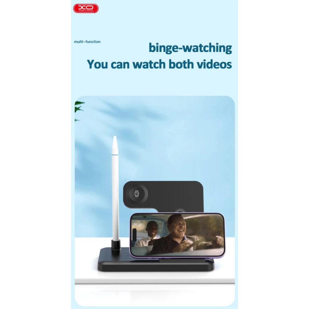 Безжично зарядно 4 в 1 XO - WX033, 15W