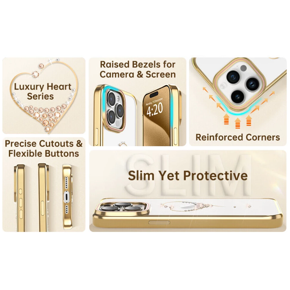 Калъф Kingxbar Wish Series за Apple iPhone 15 Pro - сребърен