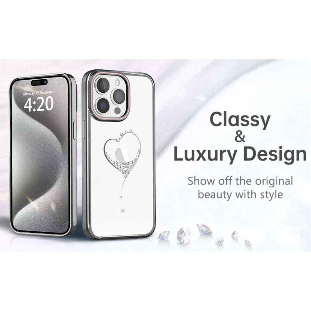 Калъф Kingxbar Wish Series за Apple iPhone 15 Pro - сребърен