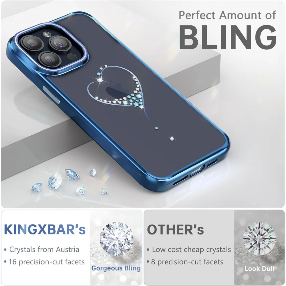 Калъф Kingxbar Wish Series за Apple iPhone 15 Pro - сребърен