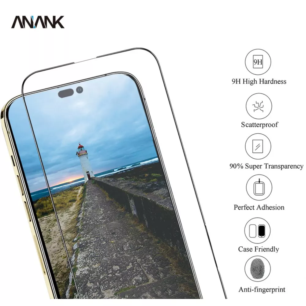ПОДСИЛЕН стъклен протектор ANANK 2.5D за Apple iPhone 14 Pro Max ПОДСИЛЕН стъклен протектор ANANK 2.5D за Apple iPhone 14 Pro Max