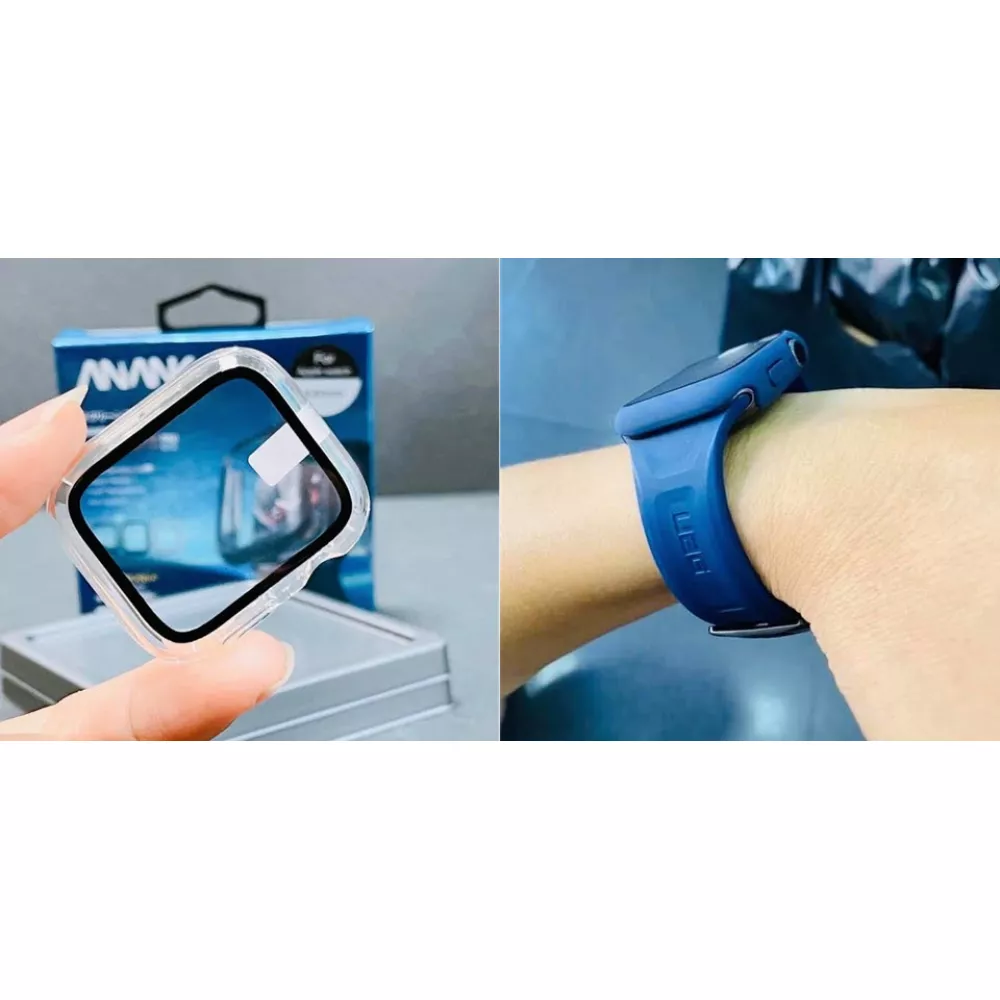 Силиконов протектор със стъкло за смарт часовник Apple iWatch Series 4 44мм