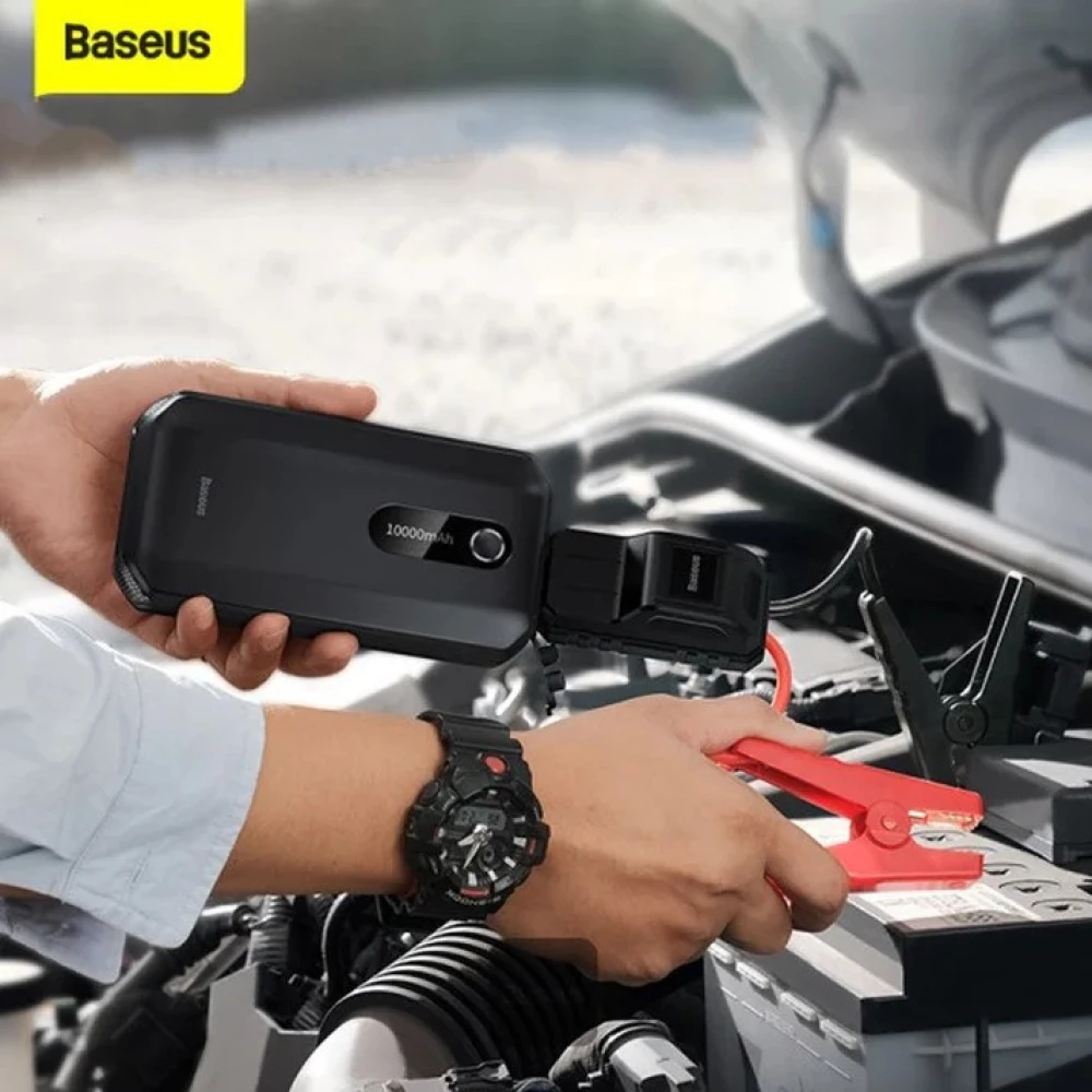 Стартер за автомобил и външна батерия Baseus Super Energy Air Series (C00245501113-00) - 10 000 mAh, 1000A + фенер