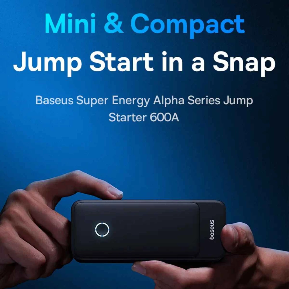     Стартер за автомобил и външна батерия Baseus Super Energy Alpha Series (C00259200121-00) - 6 000 mAh, 600A + фенерче
