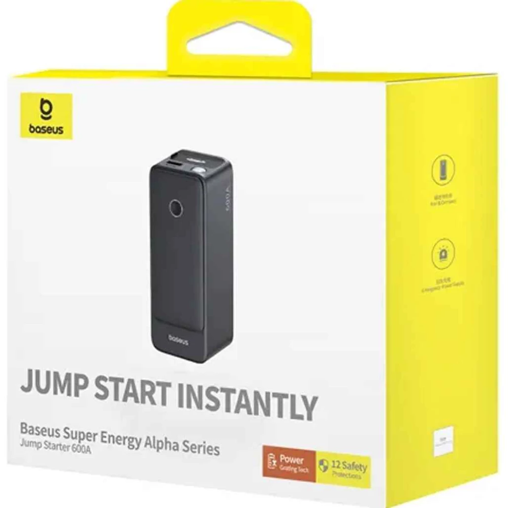     Стартер за автомобил и външна батерия Baseus Super Energy Alpha Series (C00259200121-00) - 6 000 mAh, 600A + фенерче