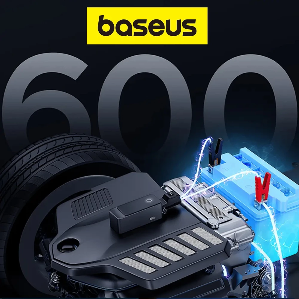     Стартер за автомобил и външна батерия Baseus Super Energy Alpha Series (C00259200121-00) - 6 000 mAh, 600A + фенерче