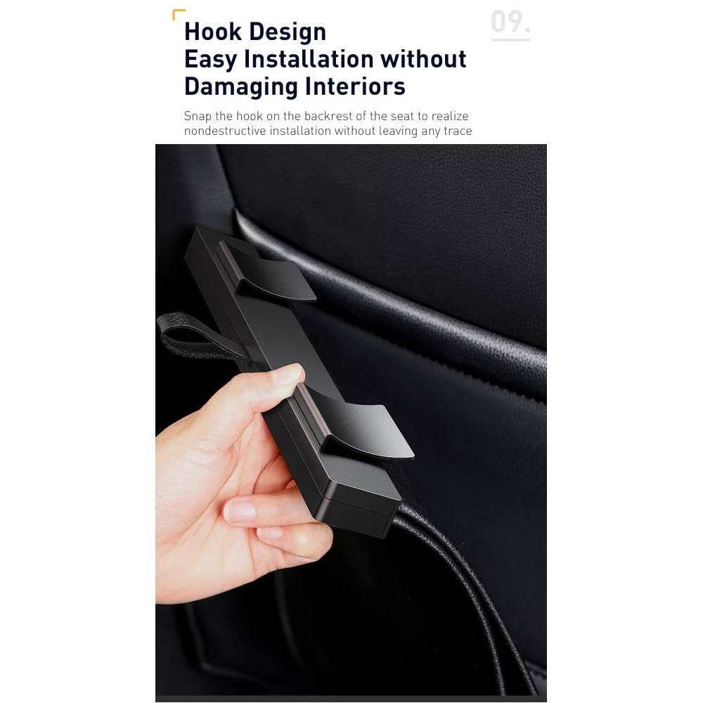 Кожен органайзер/плик за автомобилна седалка с щипка за монтаж BASEUS - (CRLJD-A01)