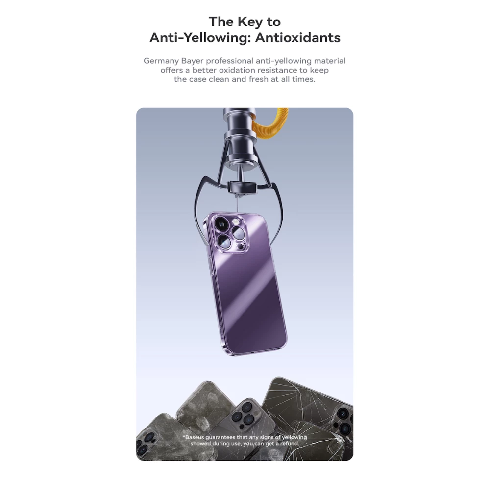 Калъф + стъклен протектор BASEUS Crystal за Apple iPhone 15