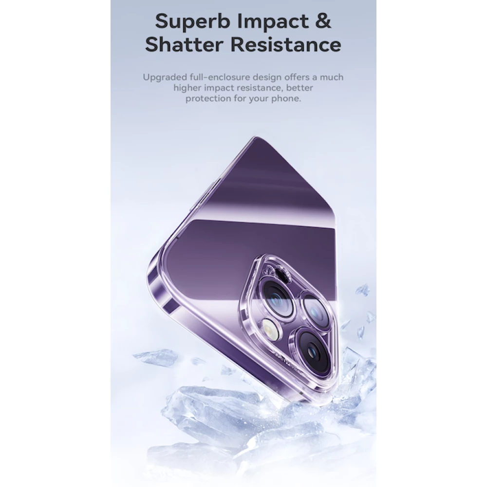 Калъф + стъклен протектор BASEUS Crystal за Apple iPhone 15