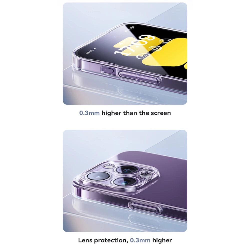 Калъф + стъклен протектор BASEUS Crystal за Apple iPhone 15