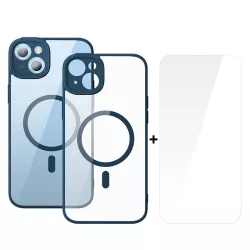 Калъф + стъклен протектор BASEUS Frame MagSafe за Apple iPhone 14