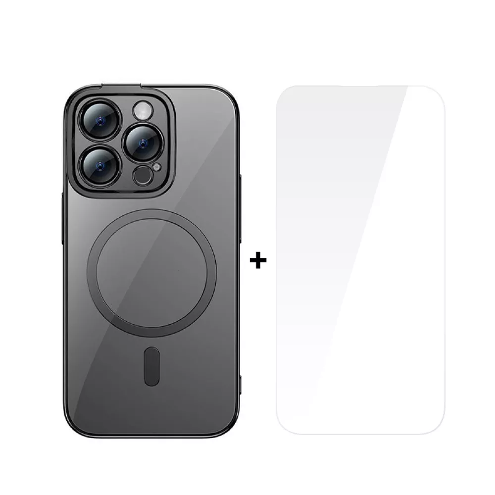 Калъф + стъклен протектор BASEUS Glitter MagSafe за Apple iPhone 14 Pro 