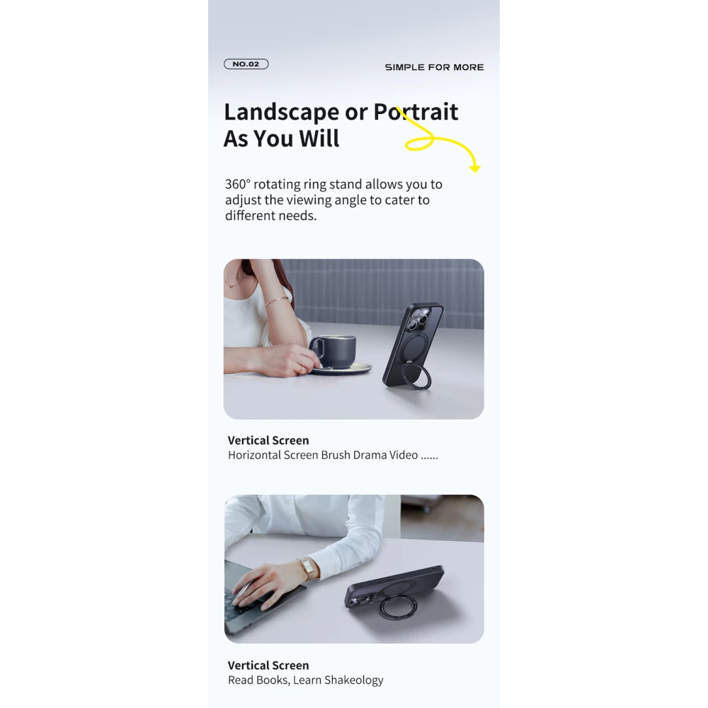 Калъф + стъклен протектор BASEUS Sky Ring 360 MagSafe за Apple iPhone 15 Pro Max