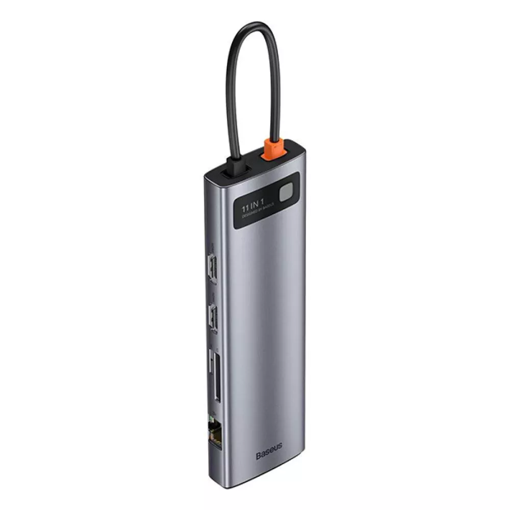 ХЪБ 11в1 BASEUS от Type-C към 3xUSB3.0 + 2xHDMI 4K +USB-C(PD) 100W + VGA + SD/microSD (CAHUB-CT0G)