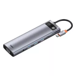 ХЪБ 11в1 BASEUS от Type-C към 3xUSB3.0 + 2xHDMI 4K +USB-C(PD) 100W + VGA + SD/microSD (CAHUB-CT0G)