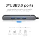 ХЪБ 6в1 BASEUS от Type-C към 3xUSB3.0 + HDMI 4K + USB-C(PD) 87W + RJ45 (CAHUB-J0G)
