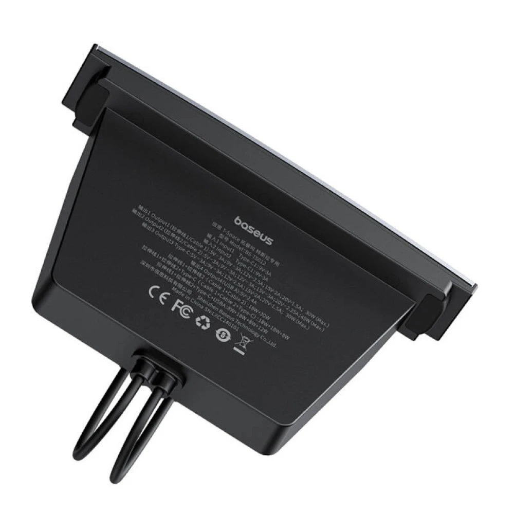 Хъб за вграждане за автомобили TESLA T-Space BASEUS (B00051300111-02) 45W  - 2xUSB-A, 2xUSB-C + кабел Type-Cx2