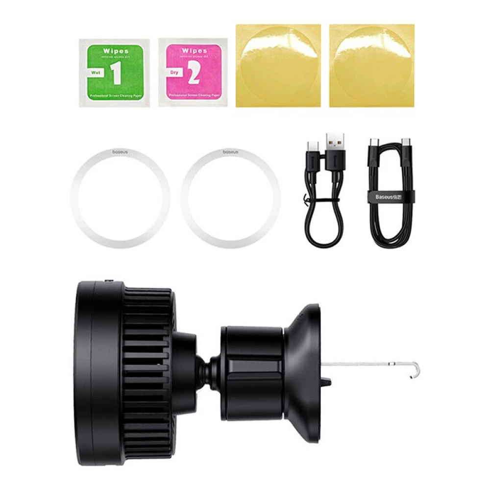  Холдер BASEUS + безжично зарядно Wireless MagPro BS-CW02 (C40164100121-00)