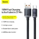 Кабел BASEUS 100W, USB-A - Type-C, Crystal Shine, черен (CAJY000401), 1.2 метра