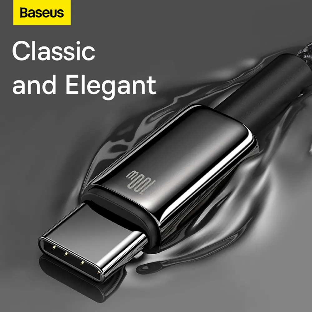  Кабел BASEUS 100W, USB-A - Type-C, Tungsten Gold (CAWJ000101), 2 метра