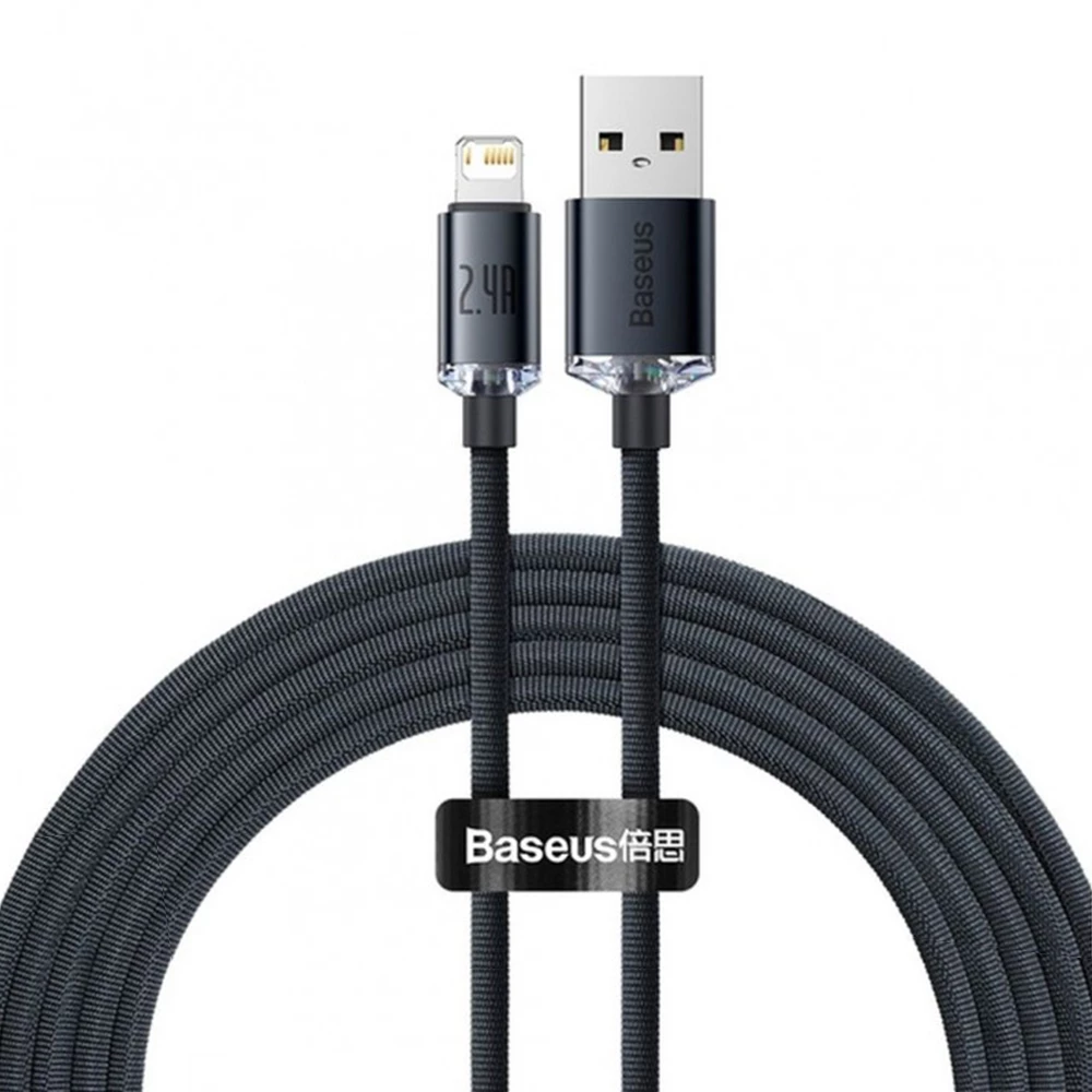 Кабел BASEUS, 2.4A USB-A - Lightning, Crystal Shine (CAJY000101), 1.2 метра