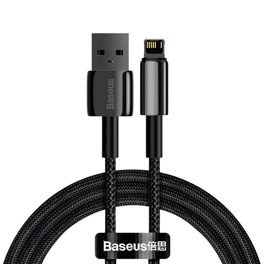 Кабел BASEUS, USB - Lightning, Tungsten Gold 2.4A (CALWJ-A01), 2 метра