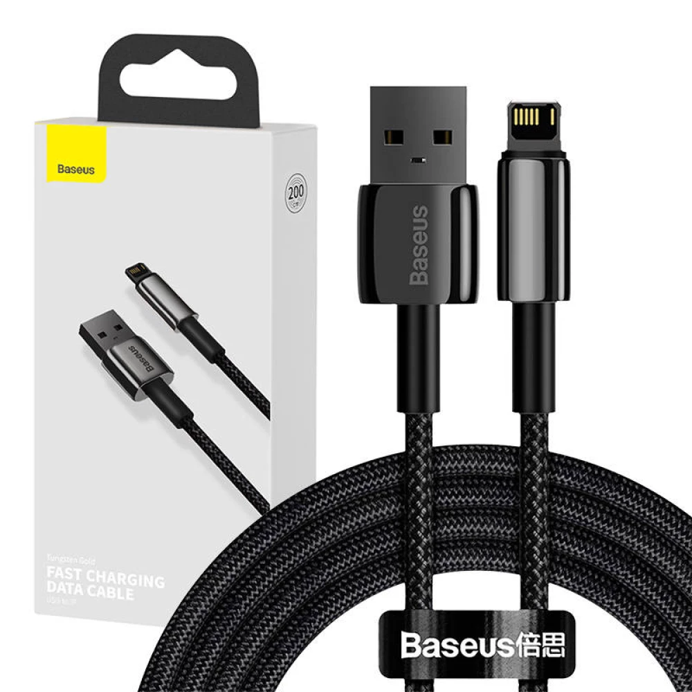 Кабел BASEUS, USB - Lightning, Tungsten Gold 2.4A (CALWJ-A01), 2 метра