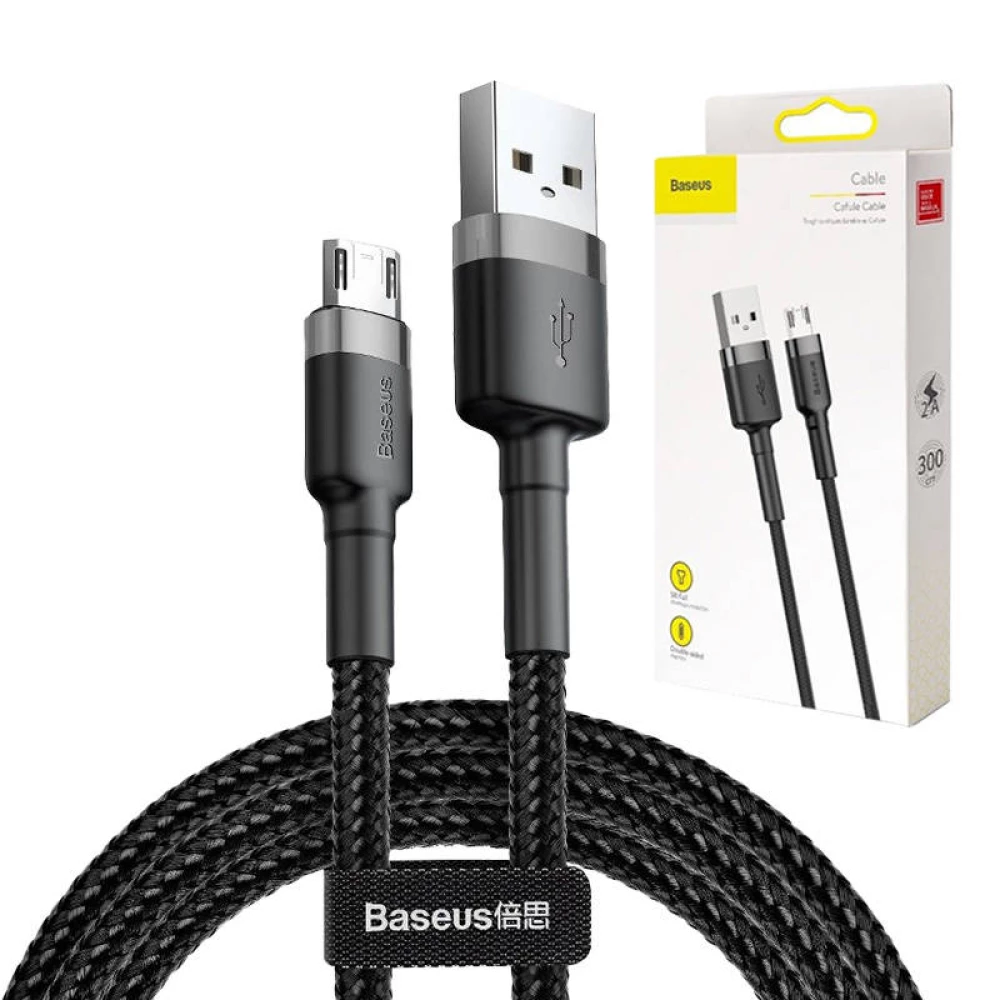 Кабел BASEUS, USB - Micro USB, Cafule 2A (CAMKLF-HG1), 3 метра