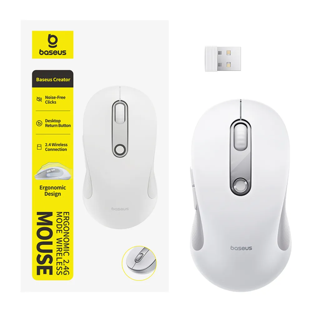 Безжична мишка BASEUS F02 Ergonomic Wireless + USB reciever (B0203302)