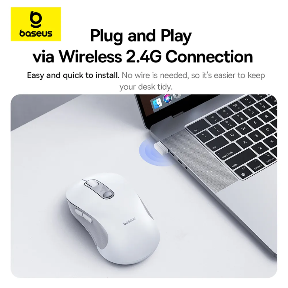 Безжична мишка BASEUS F02 Ergonomic Wireless + USB reciever (B0203302)