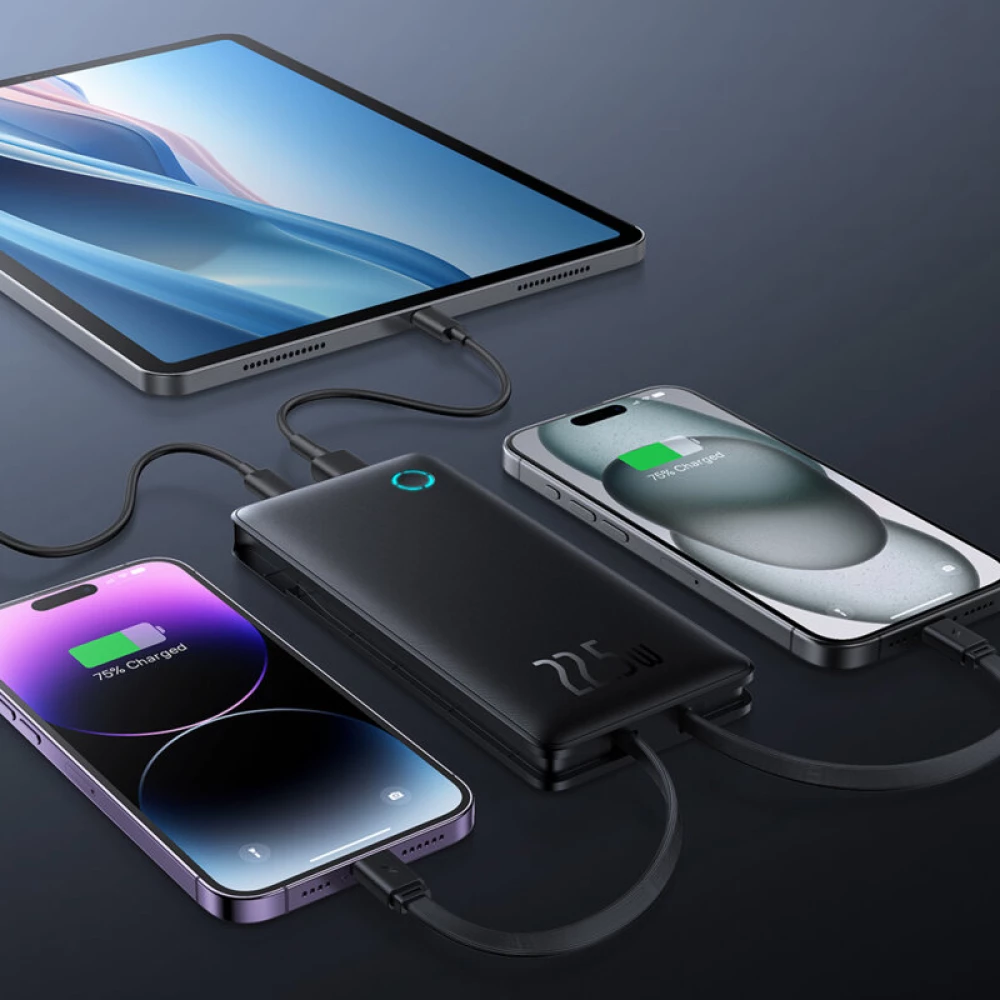 Външна батерия BASEUS - 10 000 mAh, 22.5W, Airpow Lite + Два кабела: Type-C и Lightning (P10067501123-00)