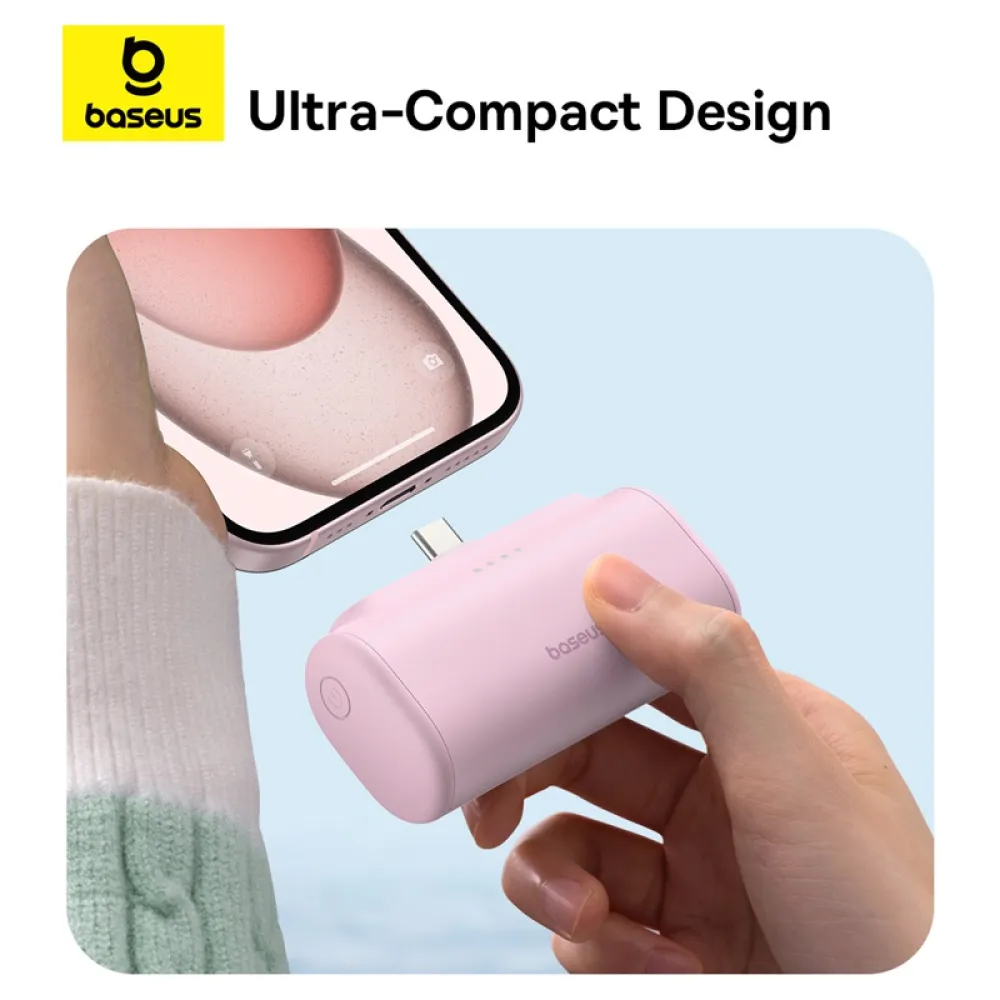 Външна батерия BASEUS Compact Series + USB-C - 5000 mAh, 20W - (P10068306413-00)