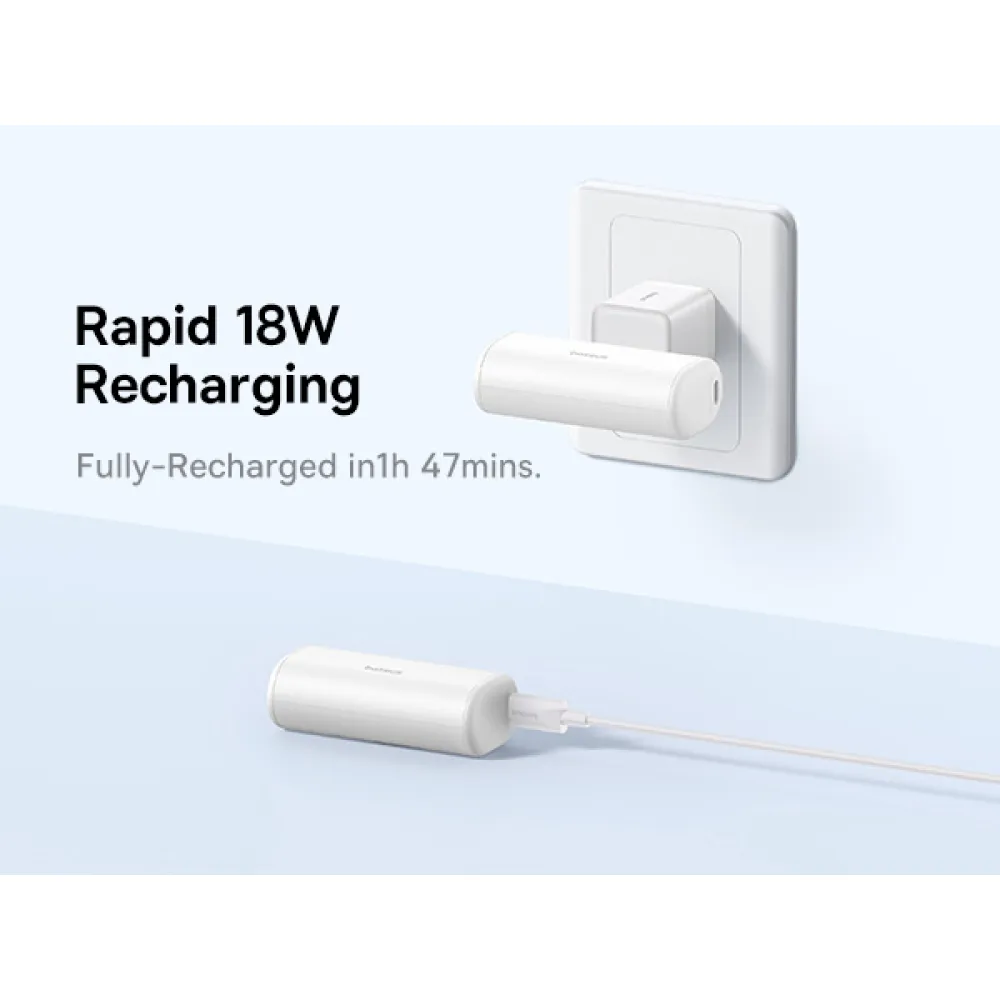 Външна батерия BASEUS Compact Series + USB-C - 5000 mAh, 20W - (P10068306213-00)