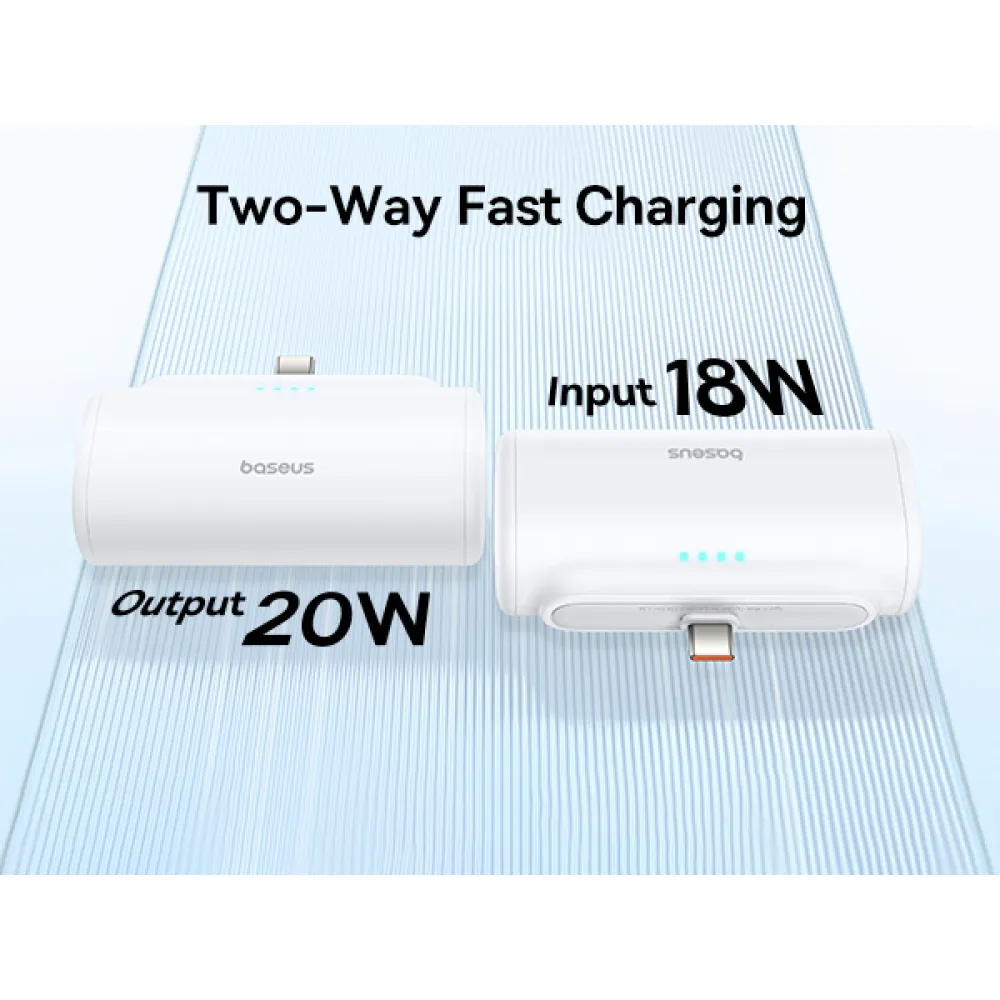 Външна батерия BASEUS Compact Series + USB-C - 5000 mAh, 20W - (P10068306213-00)