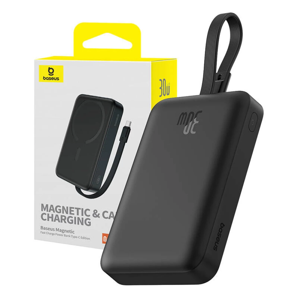  Безжична външна батерия BASEUS Mini Magnetic Wireless + кабел Type-C - 10 000 mAh, 30W - (P1002210B113-00)