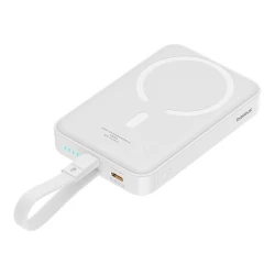 Безжична външна батерия BASEUS Mini Magnetic + кабел Lightning - 10 000 mAh, 20W - (P10022109223-00), MagSafe