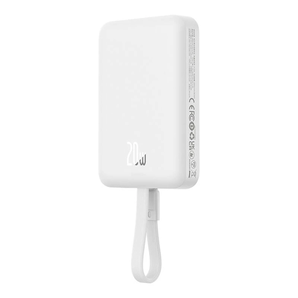 Безжична външна батерия BASEUS Mini Magnetic + кабел Lightning - 10 000 mAh, 20W - (P10022109223-00), MagSafe